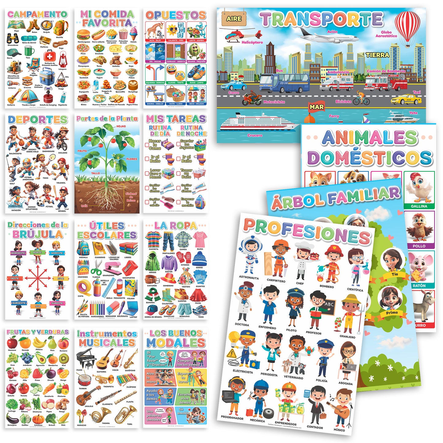 DeeDee's Workshop 16 Spanish Classroom Posters (Spanish vol. 2)