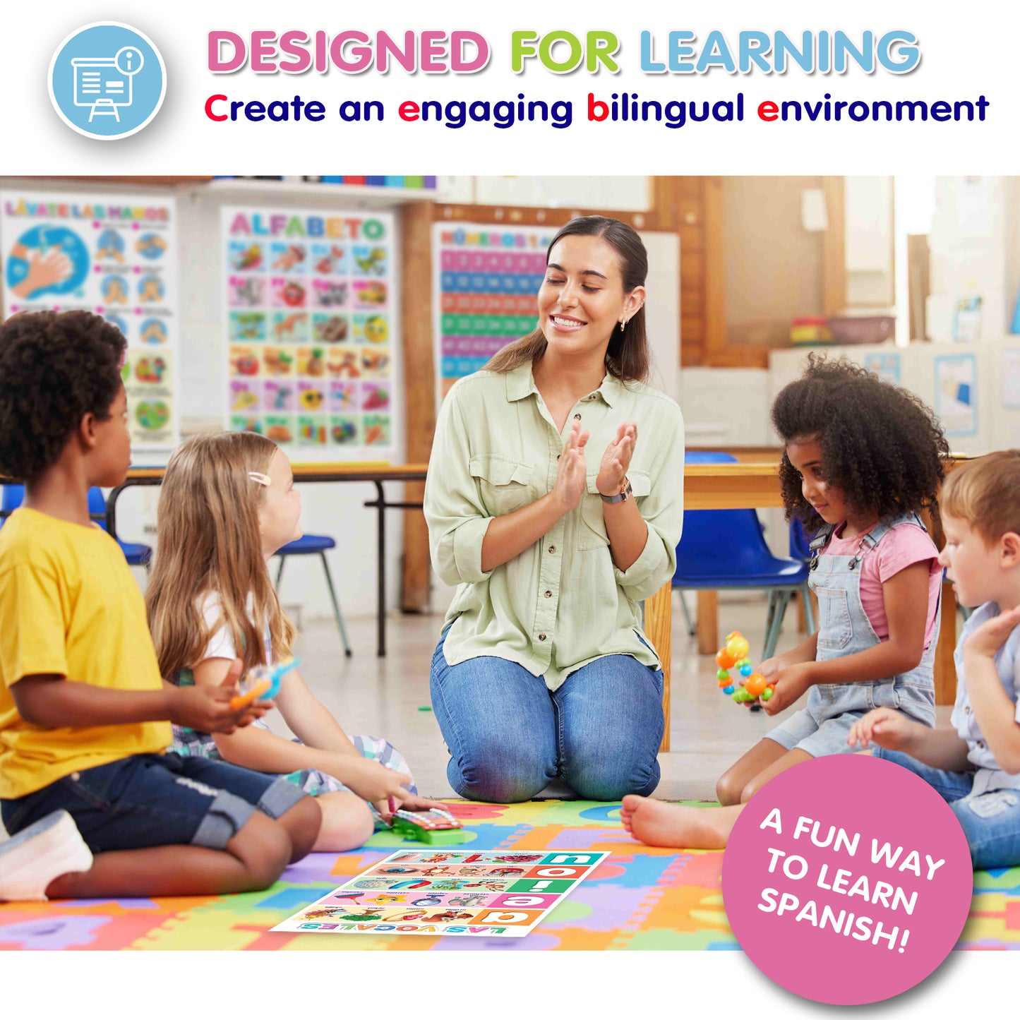 DeeDee's Workshop 16 Spanish Classroom Posters (11 x 17 Inches)