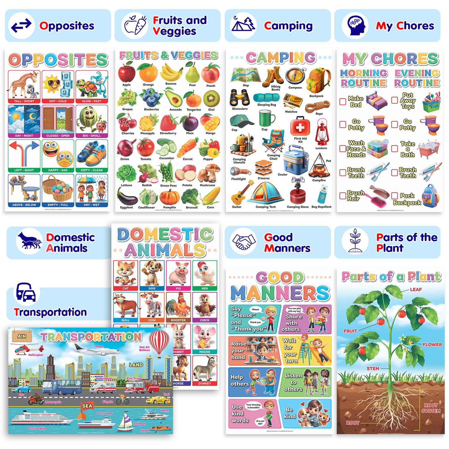 DeeDee's Workshop 16 Educational Posters (English vol. 2)