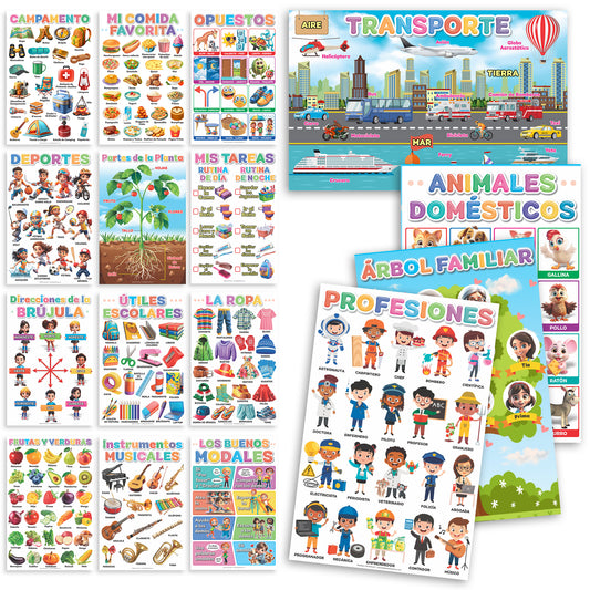 DeeDee's Workshop 16 Spanish Classroom Posters (Spanish vol. 2)